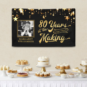 Banderoles 80e anniversaire 80 ANS DE FABRICATION Étoiles dor