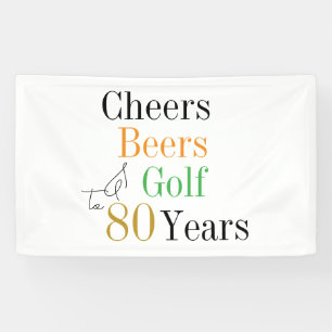 Banderoles 80e anniversaire Cheers Beers Golf Minimal Party