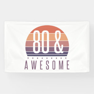 Banderoles 80e anniversaire Retro Sunset