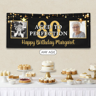 Banderoles 80e anniversaire VIEILLI À LA PERFECTION Étoiles n