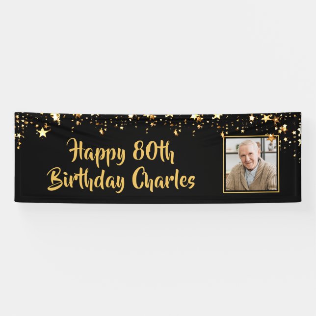 Banderoles 80ème ou n'importe quelle photo d'anniversaire Eto (Horizontal)