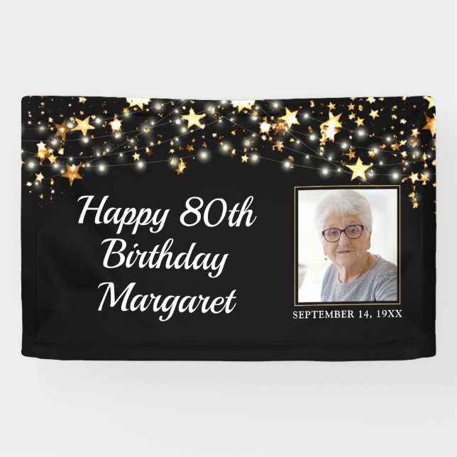Banderoles 80ème ou n'importe quelle photo d'anniversaire Gol (Horizontal)