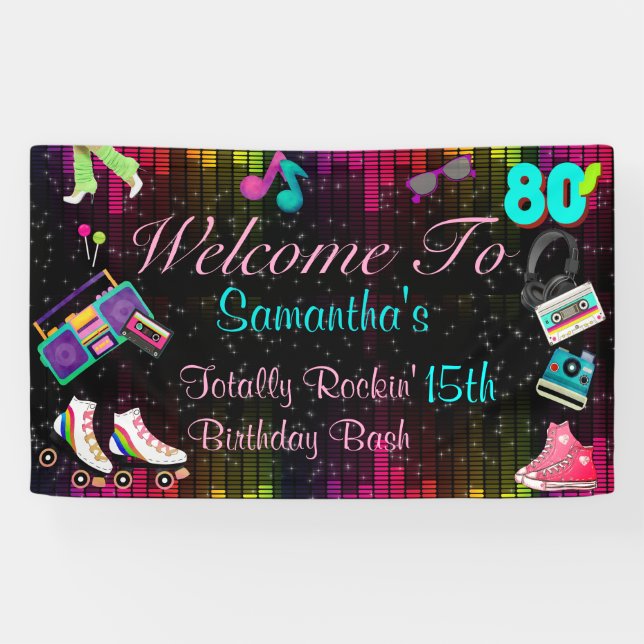 Banderoles 80's Retro,  Back to the 80's (Horizontal)