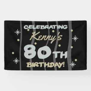 Banderoles 80th Birthday Party Ajouter votre nom