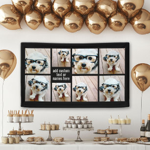 Banderoles 8 Collage photo minimaliste - Grille noire et blan