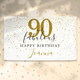 Banderoles 90 et fabuleux anniversaire Elegant Gold et Black