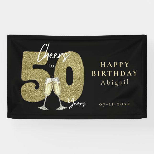 Banderoles À 50 Ans d'Or Noir  (Horizontal)