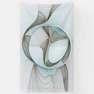 Banderoles Abstrait Turquoise Brown Gold Elegance