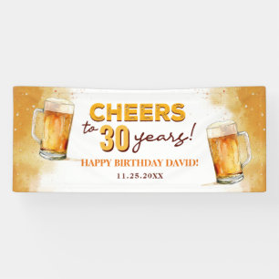 Banderoles Acclamations & Bières Hommes Drôle 30e Anniversair