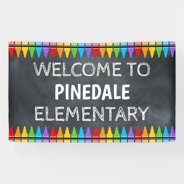 Banderoles Accueil à l'école Crayons (Horizontal)