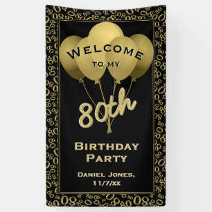 Banderoles Accueil à ma quatre-vingtième fête d'anniversai