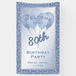 Banderoles Accueil à ma quatre-vingtième fête d'anniversaire