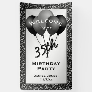 Banderoles Accueil à ma trente-cinquième fête d'anniversai