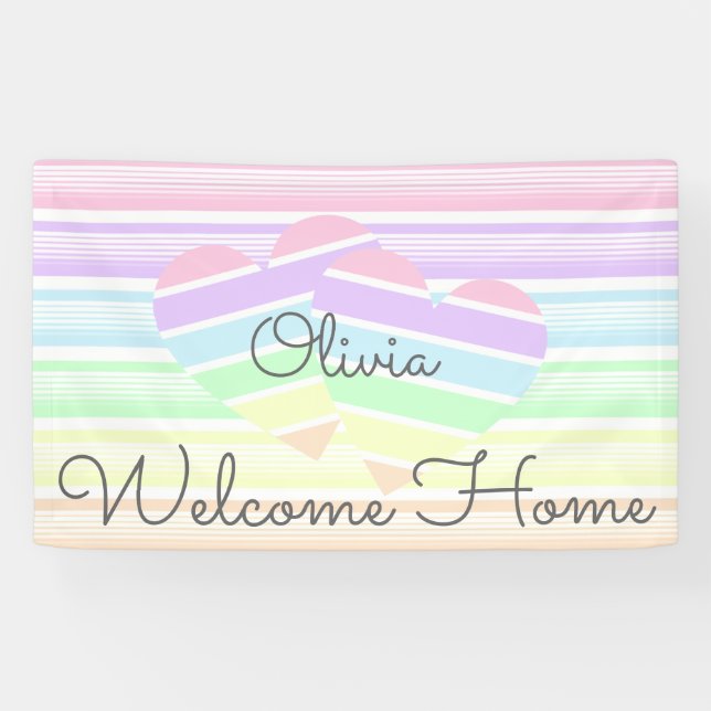 Banderoles Accueil accueil agréable arc-en-ciel strié amour c (Horizontal)