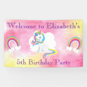 Banderoles Accueil de fête d'anniversaire de licorne