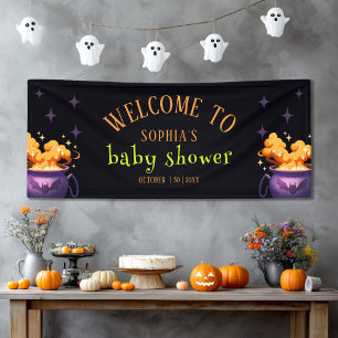 Banderoles Accueil du Baby shower Cauldron de l'Halloween Ora
