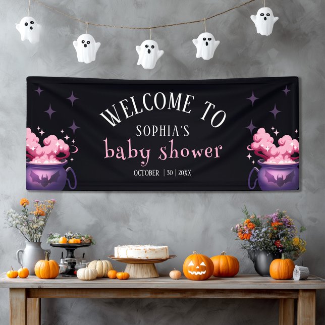 Banderoles Accueil du Baby shower éffrayant Halloween Cauldro (Créateur téléchargé)