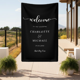 Banderoles Accueil Miodern, Minimal, Noir, Mariage