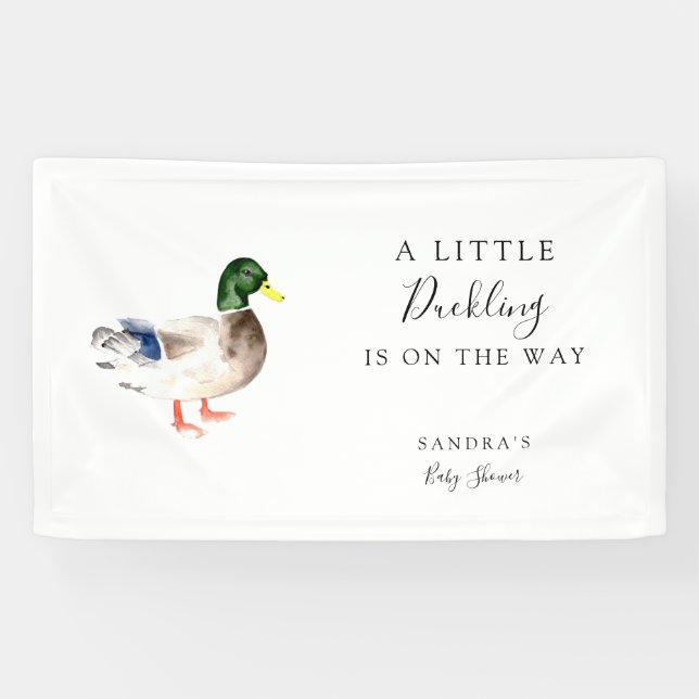 Banderoles Accueil personnalisé du Baby shower Duck Mallard (Horizontal)