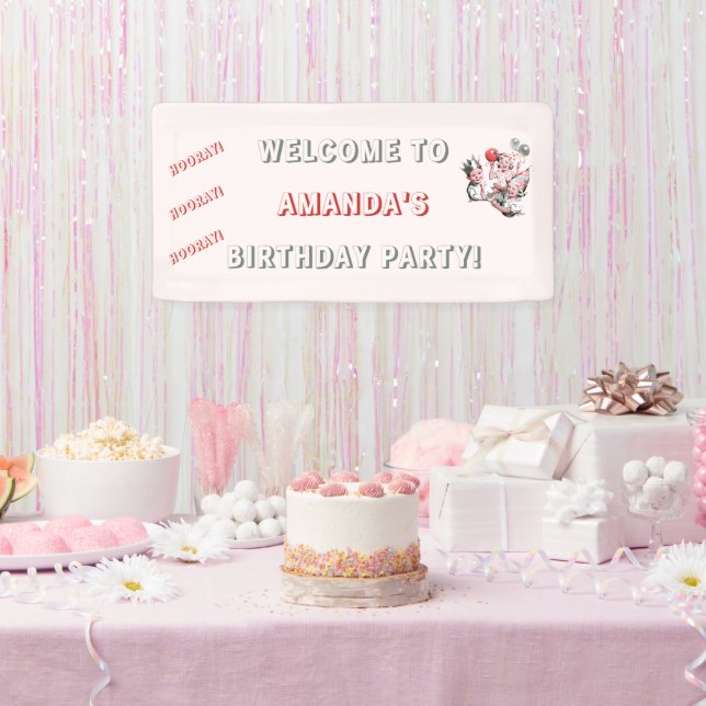 Banderoles Accueil pour l'anniversaire de les années 50 vinta (Fête)