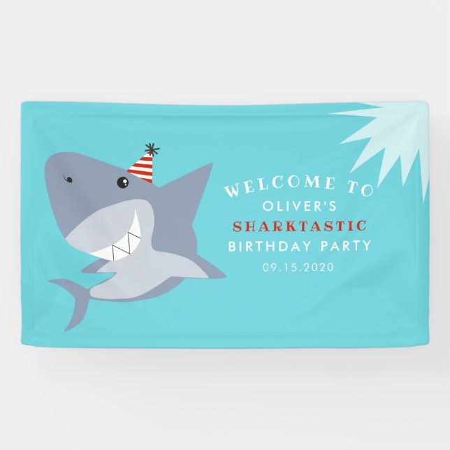 Banderoles Accueil pour l'anniversaire de Sharktastic Shark (Horizontal)