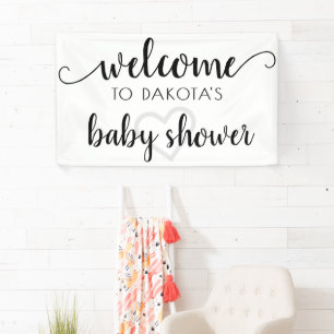 Banderoles Accueil simple   Coeur de script noir modifiable