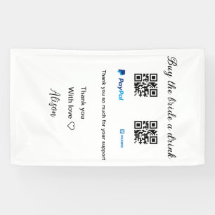 Banderoles Acheter une boisson pour la mariée don QR Venmo Pa