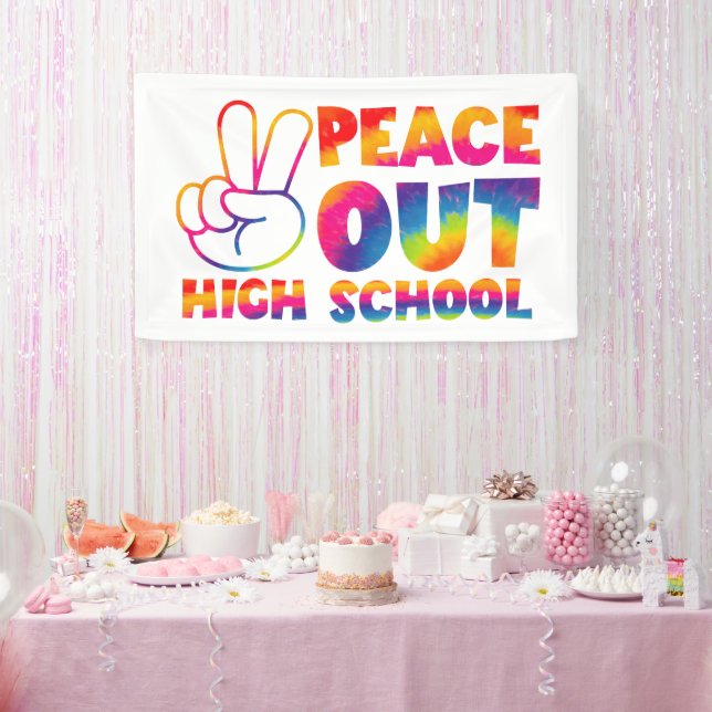 Banderoles Adieu Lycée Tie Dye Dernier Jour D'École (Fête)