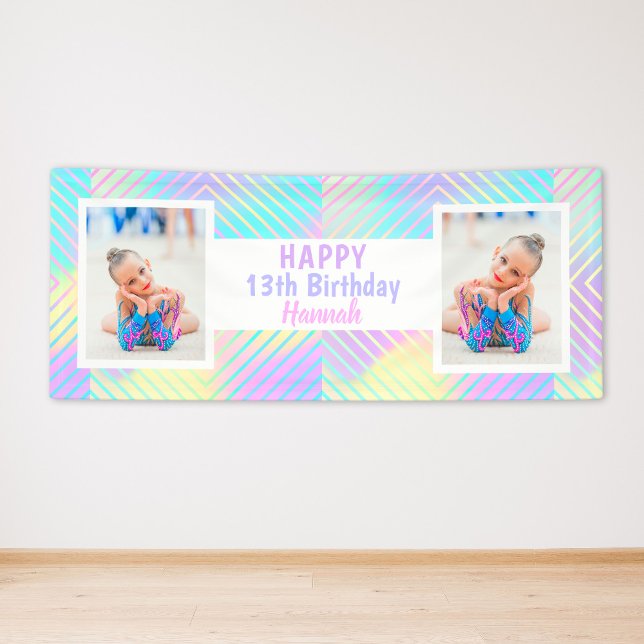 Banderoles Ado fille personnalisée photo colorée Anniversaire (Teen Girl Custom Photo Colorful Birthday Banner
)