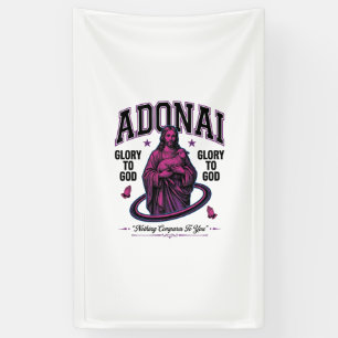 Banderoles Adonai Gloire à Dieu Vintage Christian Vector Desi