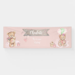 Banderoles Adorable Aquarelle Baby shower Ours En Teddy