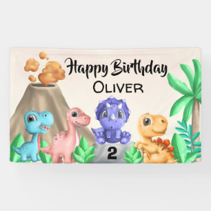 Banderoles Adorable Baby Dinosaures fête d'anniversaire