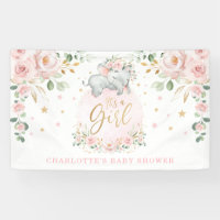Adorable Eléphant Blush Baby shower Floral rose