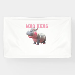 Banderoles Adorable MOO DENG Baby Hippo Girls Kindergarten Vi
