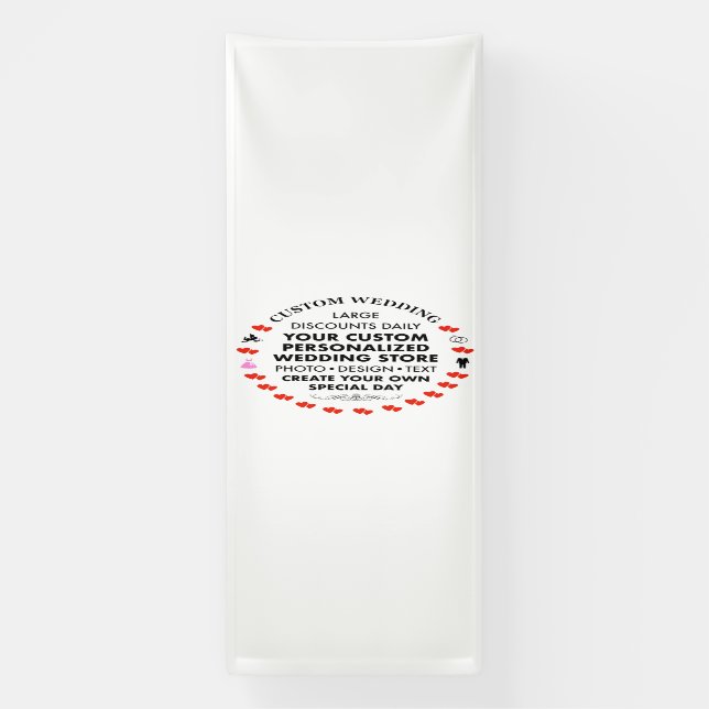 Banderoles Affiche de bienvenue de mariage personnalisée 10'  (Verticale)