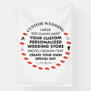 Banderoles Affiche de bienvenue de mariage personnalisée 6' x