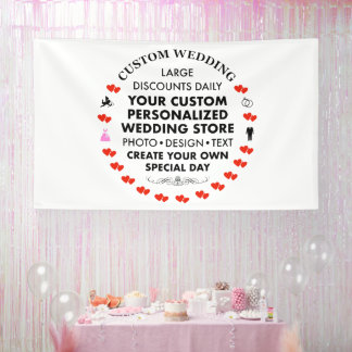 Banderoles Affiche de bienvenue de mariage personnalisée 6' x