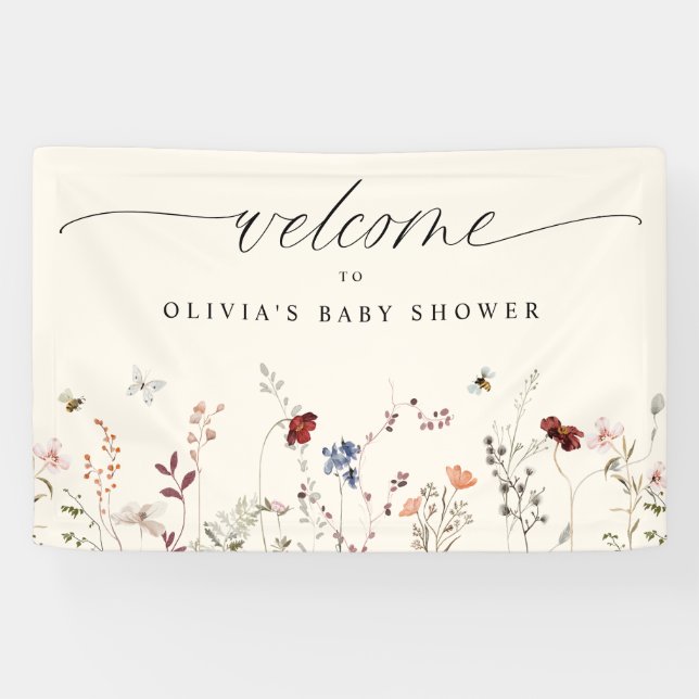 Banderoles Affiche de bienvenue du Baby shower des abeilles F (Horizontal)
