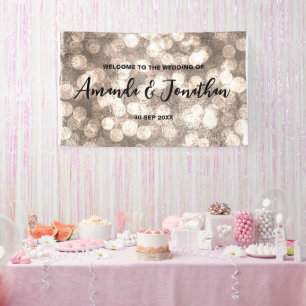 Banderoles Affiche de bienvenue Mariage de Parties scintillan