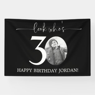 Banderoles Affiche de bienvenue noire du 30e anniversaire   R