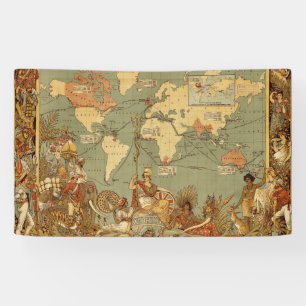 Banderoles Affiche de la carte du monde de l'Empire britanniq