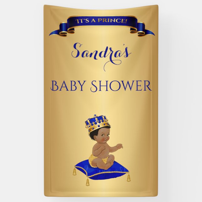 Banderoles Afro-Américain Prince Royal Blue Gold (Vertical)