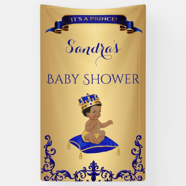 Banderoles Afro-Américain Prince Royal Blue Gold (Vertical)