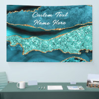 Agate Turquoise Blue Gold Parties scintillant Marb