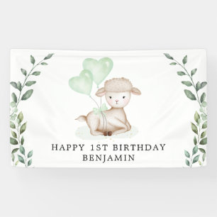 Banderoles Agneau mignon Mouton Vert verdure Garçon Joyeux An