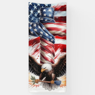 Banderoles Aigle Patriotique Audacieux et Art de la Liberté d