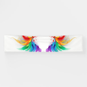 Banderoles Ailes fluffy arc-en-ciel
