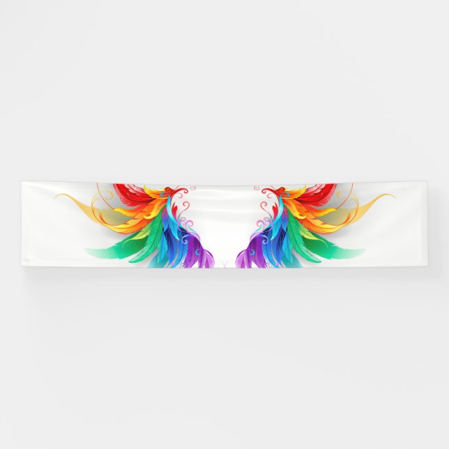 Banderoles Ailes fluffy arc-en-ciel (Horizontal)