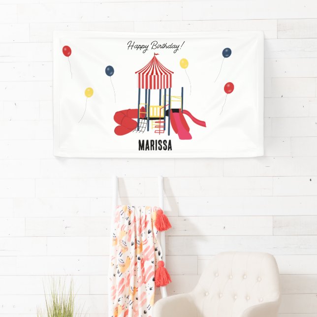 Banderoles Aire de jeu Enfants Garçons Filles Anniversaire No (En situation)