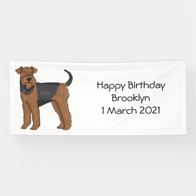 Banderoles Airedale terrier dog cartoon (Horizontal)